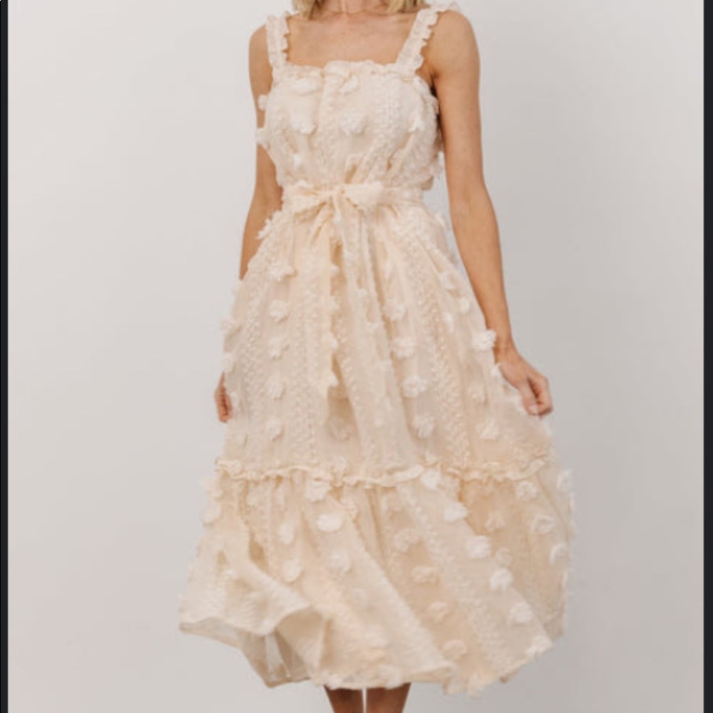 Baltic Born Cream Dot Midi Dress